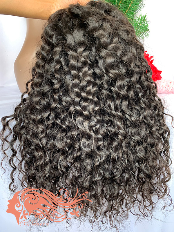 Csqueen 9A French curly U part wig real hair wigs 200%density - Click Image to Close